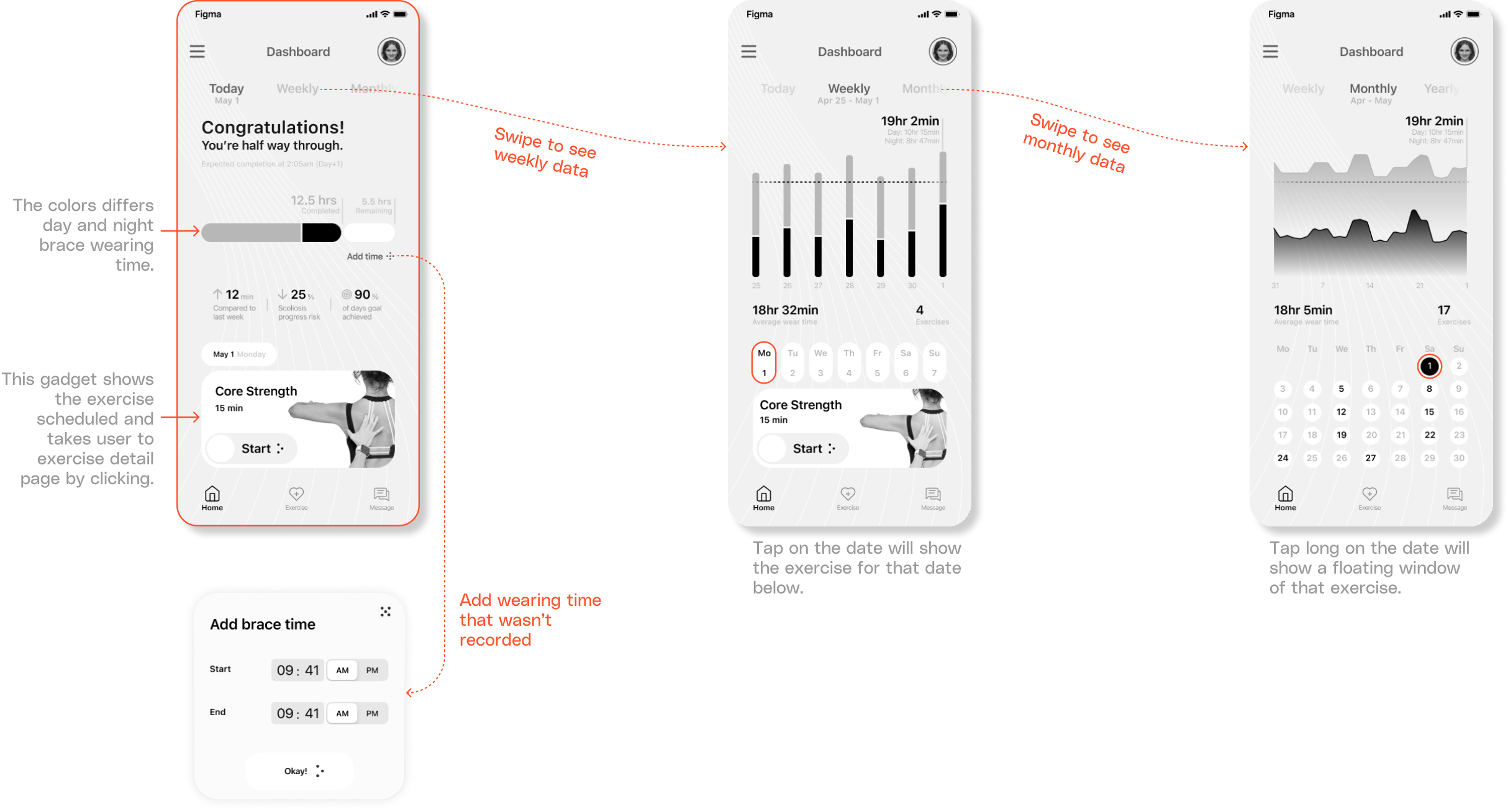 Airy mid-fi: exercise scheduling and engagement on the home surface